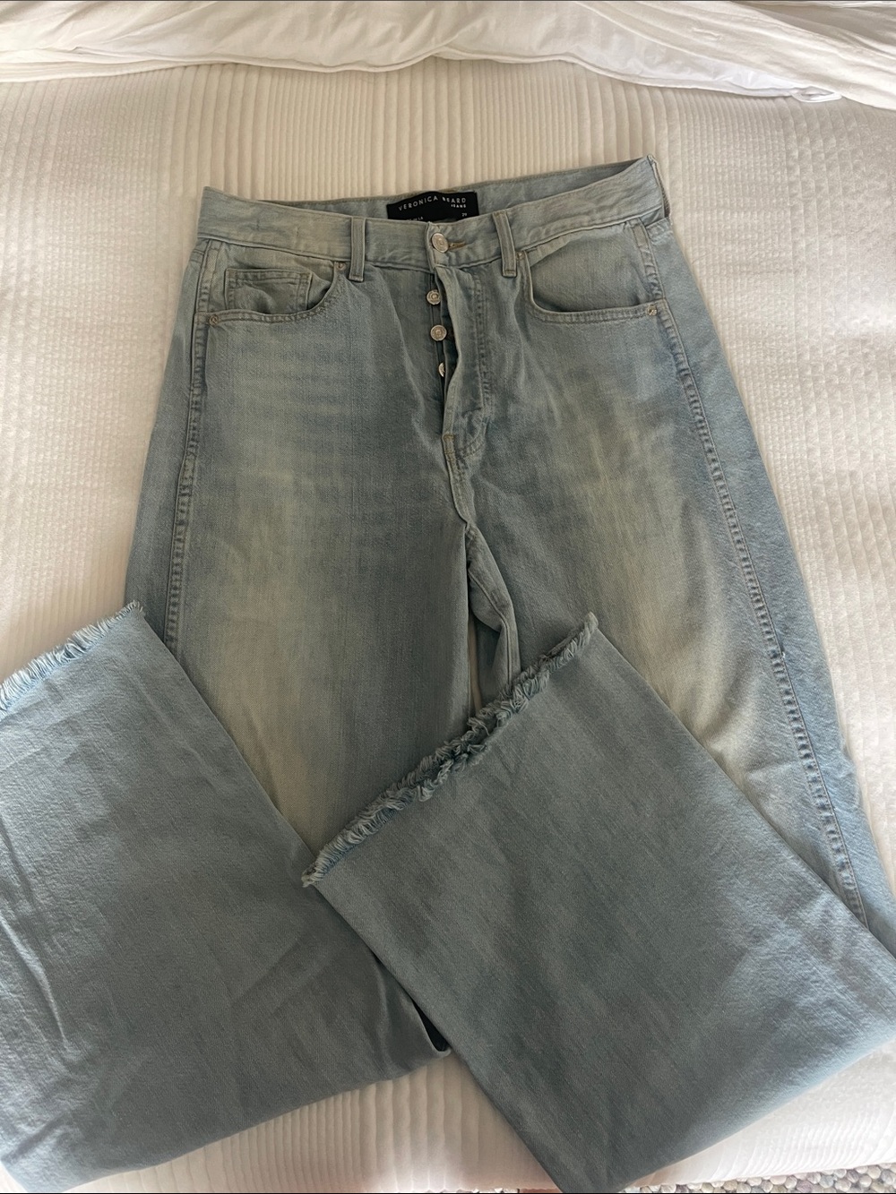 Veronica Beard Taylor Wide Leg Jeans - Light Blue